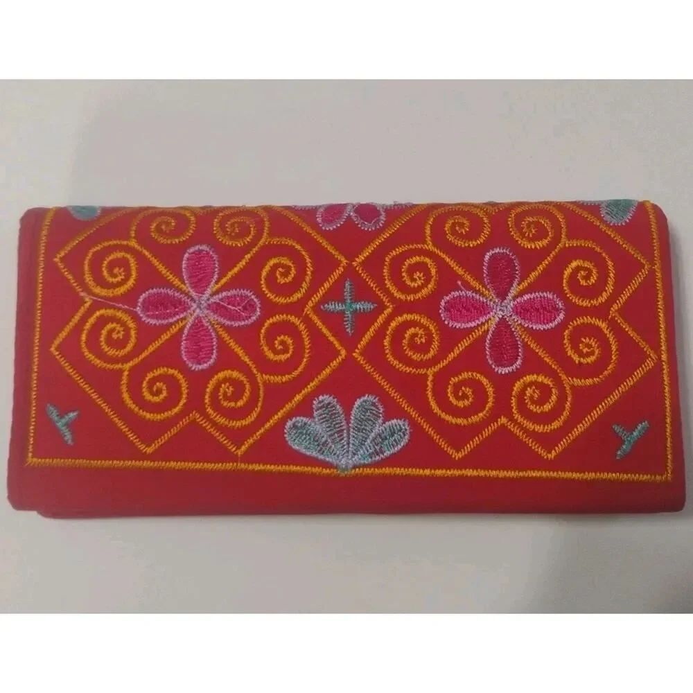 Floral Geometric Clutch Wallet